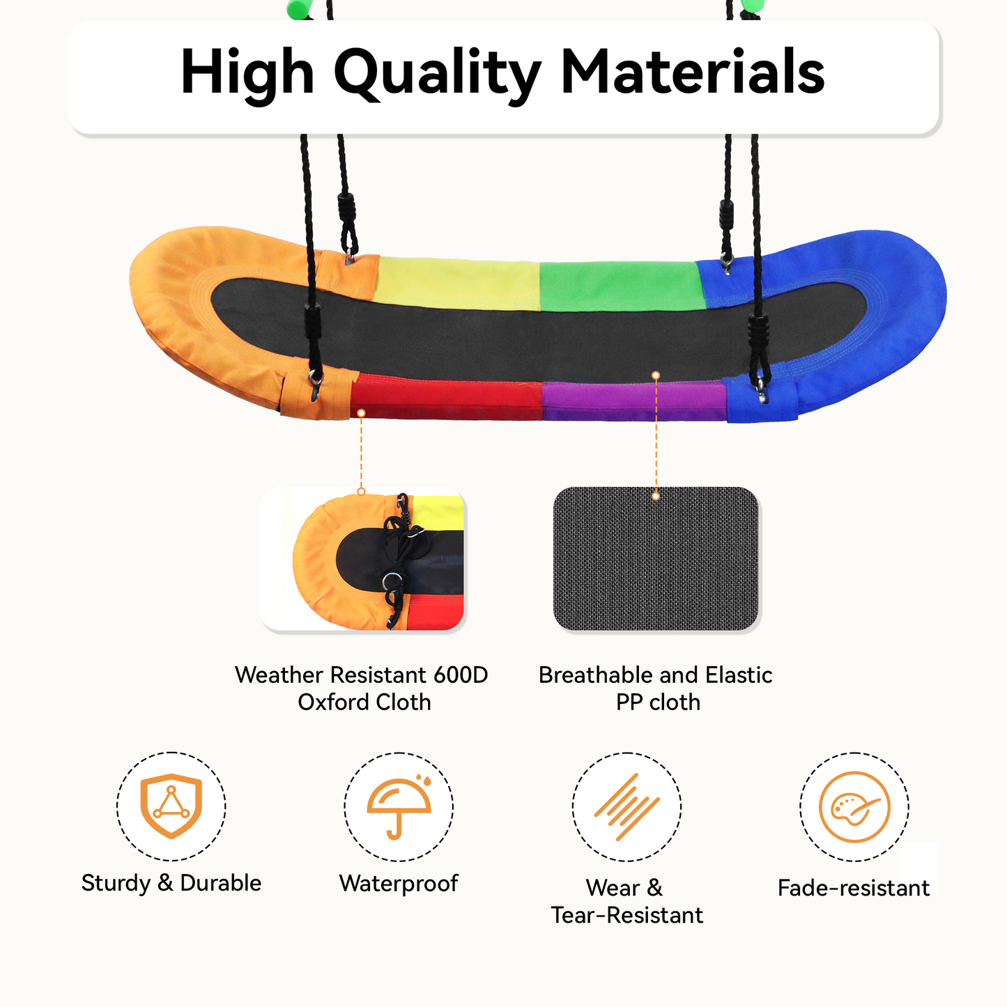 SaveJoy Outdoor Swing, Giant Tree Swing for Kids Todderls Adults