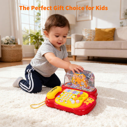 SaveJoy Baby Telephone Toy,All in One Educational Learning Toys,Toddler Phone with Music and light Gifts for Kids 3＋,Red