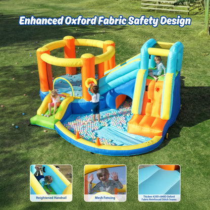 SaveJoy Bounce House with Blower, Inflatable Water Silde for Kids, Jump House Outdoor Toys for Backyard, 93198T