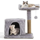 Cat Tree Tower with Plush, Cat Condo with Scratching Post for Small Cats L 20" x W 11.8" x H 17", Gray