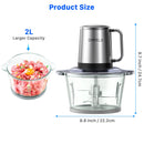 ORFELD Meat Grinder Electric Food Chopper, 2 Speeds Meat Chopper 8 Cup Food Processor New, Silver