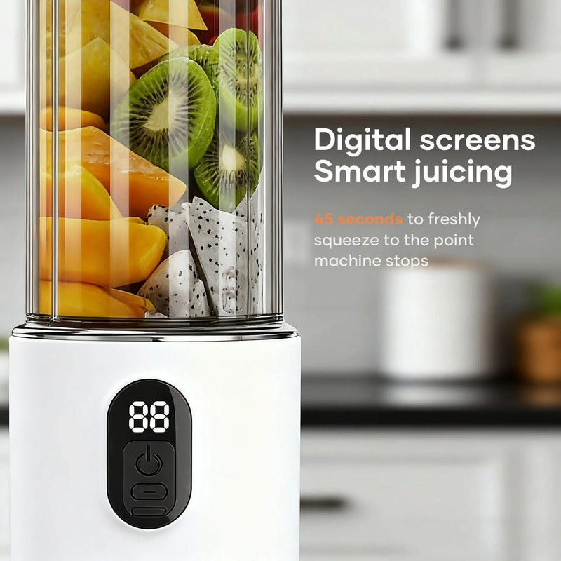 ORFELD Portable Blender with 16 Durable Stainless Steel Blades,17 Oz(500ml) Cordless Small Smoothie & Shake Maker,Use on a full charge 6~8 times,White