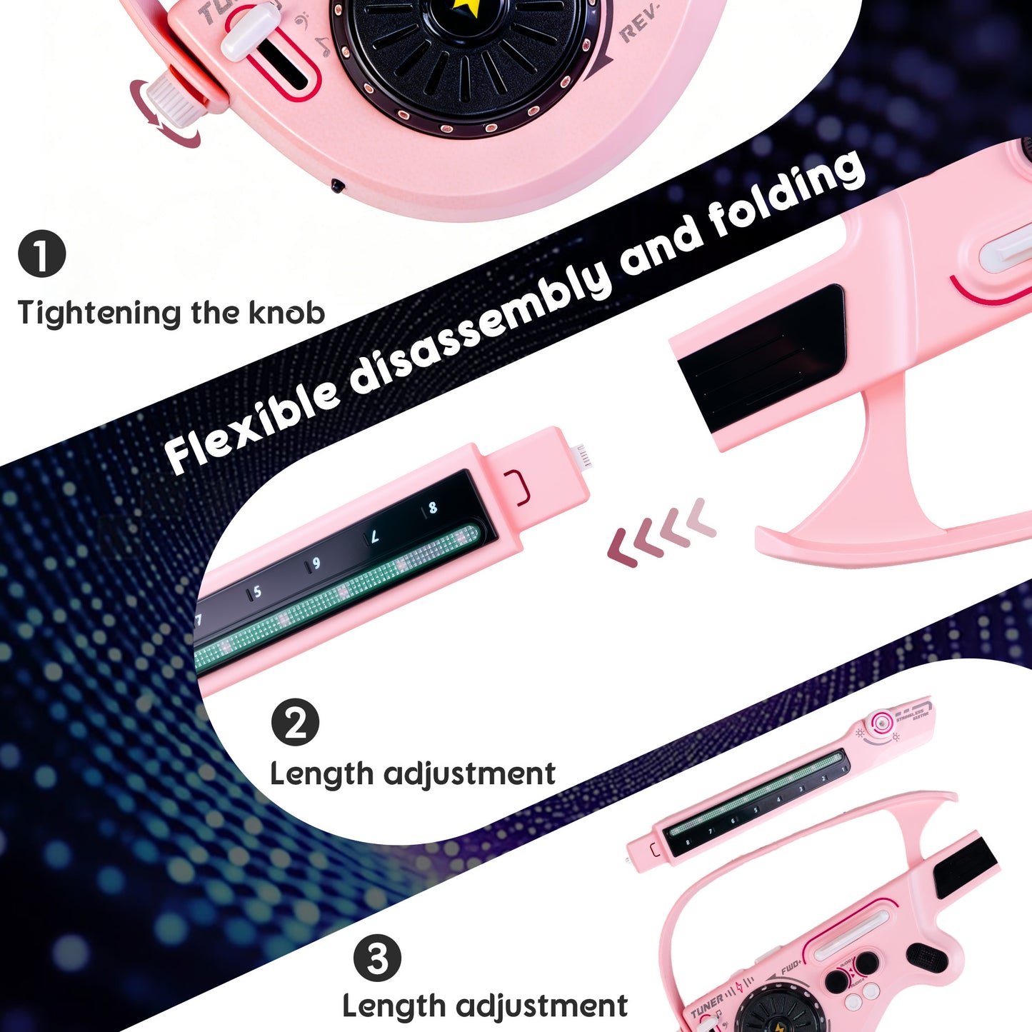 SaveJoy Kids Multi-Functional Electric Guitar Toy with Light & DJ Turntable,Rechargeable Bluetooth Musical Instrument for Toddlers Ages 3-7, Perfect Gift for Boys & Girls