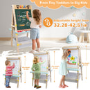 SaveJoy Kids Art Easel with Paper Roll，Double-Sided Adjustable Standing Drawing Board with Accessories for Toddlers