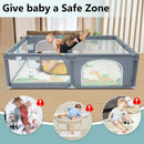 Baby Playpen with Mat, CAUTUM 79"x59" Extra Large Play Yard for Toddlers, Indoor & Outdoor Kids Activity Center with Safety Gates and Breathable Mesh, BPA-Free, Non-Toxic