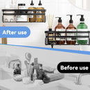 Orfeld 14 Pack Large Capacity Shower Caddy with 4 Hooks, Rustproof Bathroom Organizers for Inside Shower,No Drilling for Bathroom Storage,Rack black