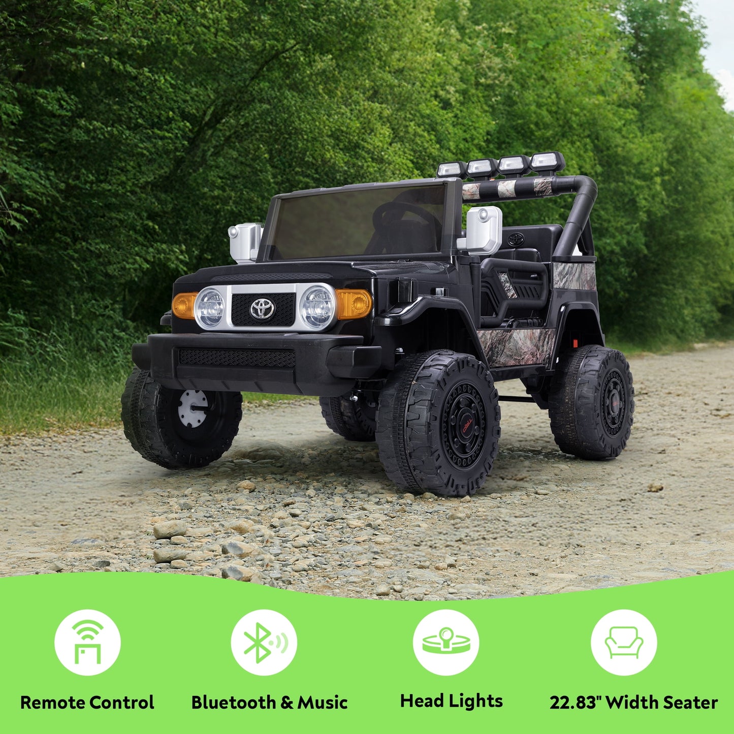 SaveJoy 24V 2 Seater Ride on Toys for Toddlers, TOYOTA FJ Electricos Cars for Kids with Remote Control