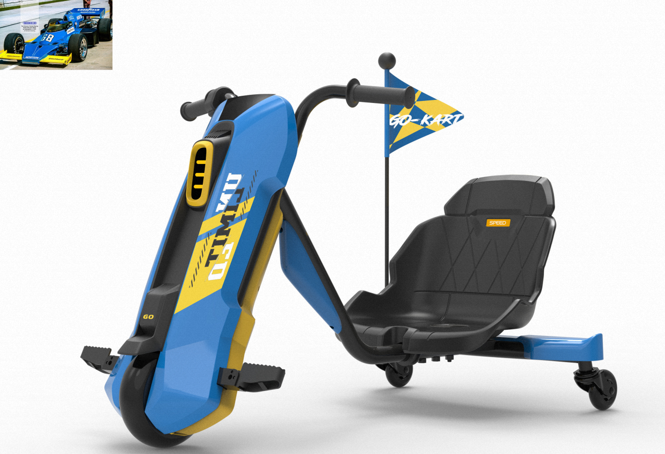 ORFELD 24V 90W Kids Go Kart for Age 6+,High-Power Battery Ride On Toy Car with Safety Belt, Drift Cart Gift for Boys & Girls,Blue