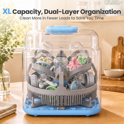 SaveJoy Baby Bottle Washer Sterilizer and Dryer, Automatic Bottle Cleaning Machine, Large Capacity for Baby Bottles, Breast Pump Parts and Pacifiers, 72H Storage