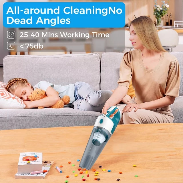 ORFELD Handheld Cordless Vacuum, Lightweight and Portable Vacuum Cleaner with 8.5Kpa Cyclonic Suction, Multi-Surface, for Home and Car