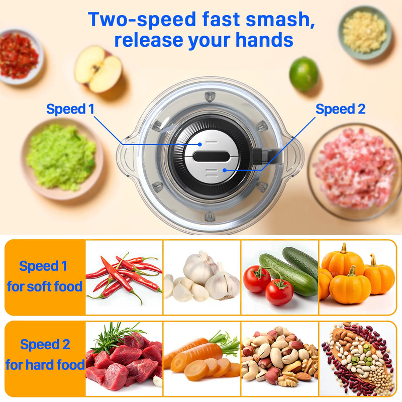 Mini Food Processor, Electric Food Chopper Cordless, Stainless Steel  Kitchen Supplies, Multifunctional Processing with On Button Start, Strong