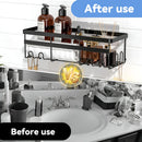 Orfeld 14 Pack Large Capacity Shower Caddy with 4 Hooks, Rustproof Bathroom Organizers for Inside Shower,No Drilling for Bathroom Storage,Rack black