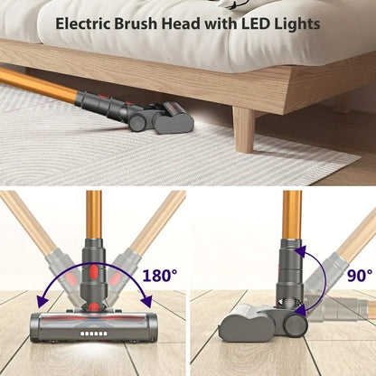 ORFELD Cordless Vacuum Cleaner, 35Kpa Powerful Stick Vacuum for Hard Floor Carpet Pet Gold, SV30