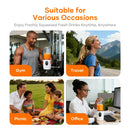 ORFELD Portable Blender with 16 Durable Stainless Steel Blades,17 Oz(500ml) Cordless Small Smoothie & Shake Maker,Use on a full charge 6~8 times,White