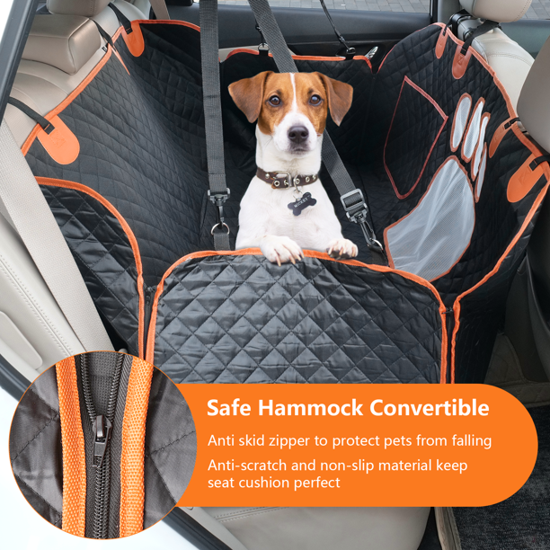 Waterproof Dog Car Hammock Nonslip Backseat Dog Cover with Mesh Window 600D Scratchproof Pet Seat Protector for Cars, Trucks and SUVs