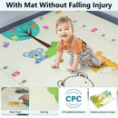 Baby Playpen with Mat, CAUTUM 79"x59" Extra Large Play Yard for Toddlers, Indoor & Outdoor Kids Activity Center with Safety Gates and Breathable Mesh, BPA-Free, Non-Toxic