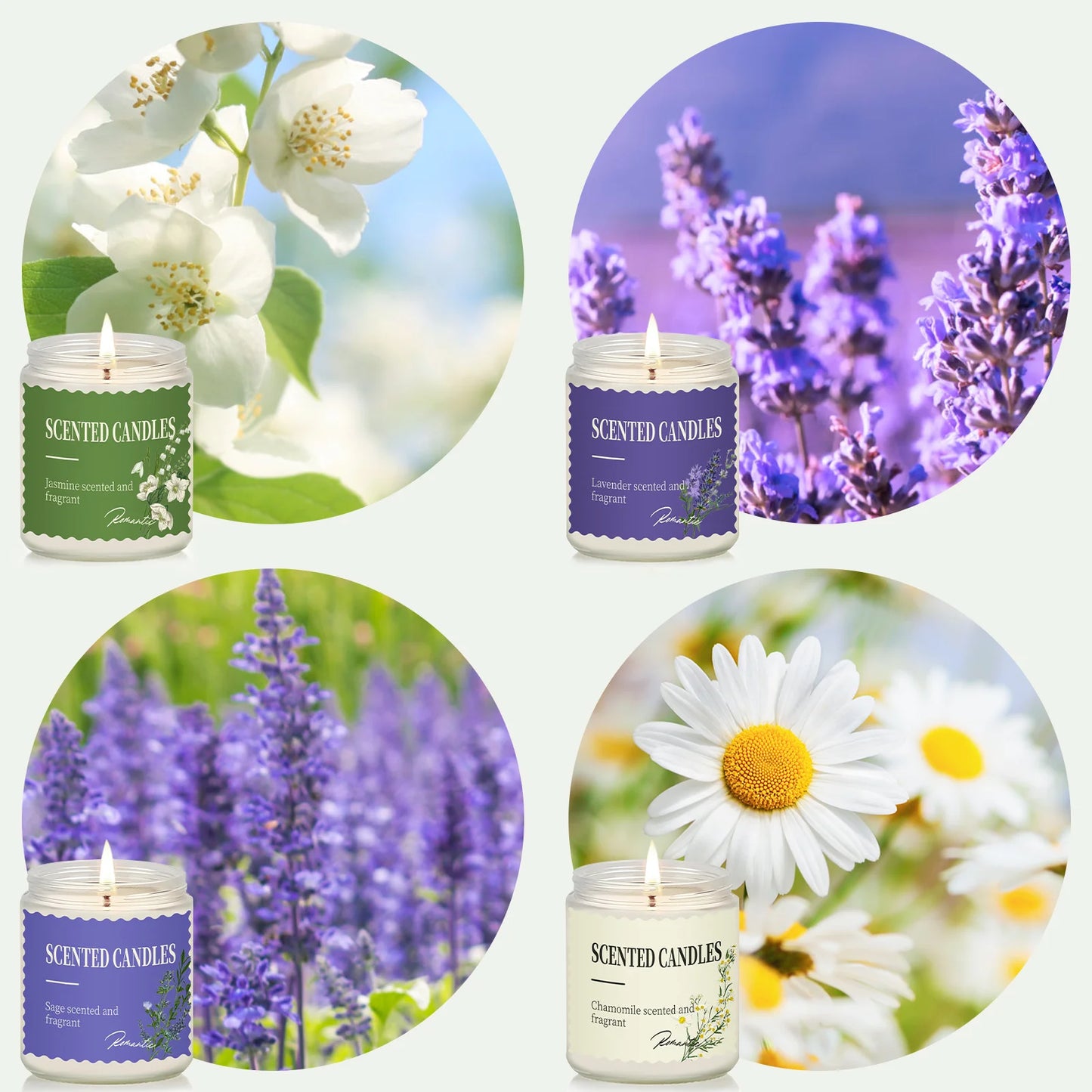 ORFELD Scented Candles Set, 4 Pack 32oz Soy Candles for Home Scented, Gifts for Women Men