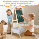 SaveJoy Kids Art Easel with Paper Roll，Double-Sided Adjustable Standing Drawing Board with Accessories for Toddlers