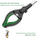 ORFELD Reacher Grabber Tool with Light, 32" Foldable Reacher Grabber ORFELD, Grab at 0-180° Folded Angle, Portable Heavy-Duty Trash Picker with Magnet, 90°Rotating, Lifting 5.5 Lbs