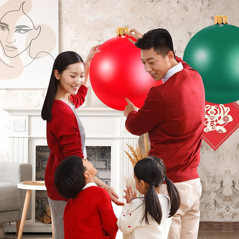 Inflatable Ornaments,30" 25" Oversized Ornament,Ball Decorations Indoor Outdoor, Use as Festive Yard Decoration