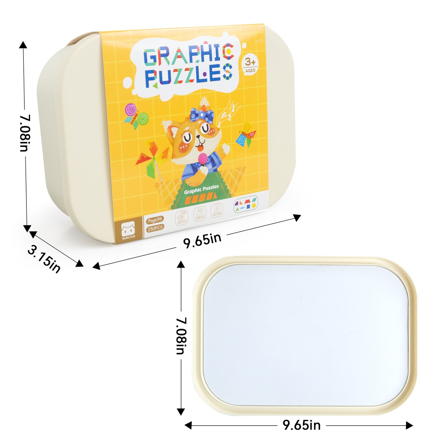 SaveJoy Magnetic Tangram Puzzle Learning Toys with Pen, 250PCS Montessori Pattern Blocks Set for Toddlers 4-8, Educational Stem Gift for Kids