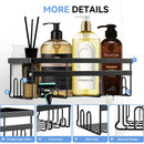 Orfeld 14 Pack Large Capacity Shower Caddy with 4 Hooks, Rustproof Bathroom Organizers for Inside Shower,No Drilling for Bathroom Storage,Rack black