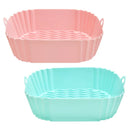 Air Fryer Silicone Liners, CAUTUM 2 Pack 8.3inch Reusable Baking Basket, Kitchen Airfryer Square Pot