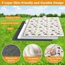 Large 79"x79" Waterproof Picnic Blanket,CAUTUM 3 Layered Foldable Outdoor Picnic Mat