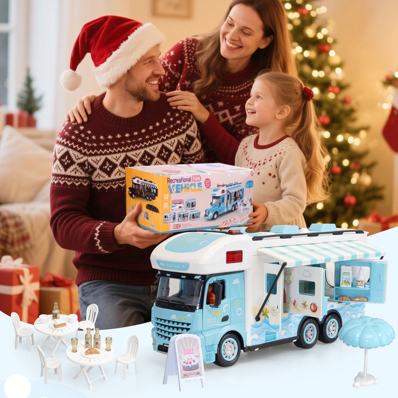 aveJoy Remote Control Cars, RC Car Recreational Vehicle, Toys Campervan RC Motorhome for Kids Boys Girls, with Playset, Pink