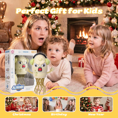SaveJoy Baby Interactive Toy, Crawling Squid Toy with Mist Spray, Remote Control Dancing Toy with Lights & Music, Sensory Toy for Toddlers 3+