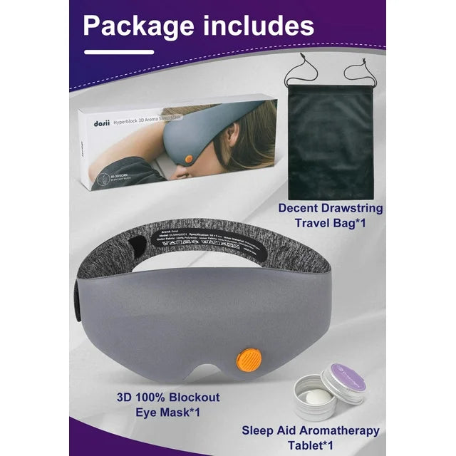 CAUTUM 3D Aroma Sleep Mask, Aromatherapy Ultra Soft 3D Eye Mask