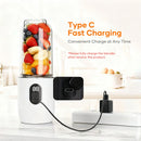 ORFELD Portable Blender with 16 Durable Stainless Steel Blades,17 Oz(500ml) Cordless Small Smoothie & Shake Maker,Use on a full charge 6~8 times,White