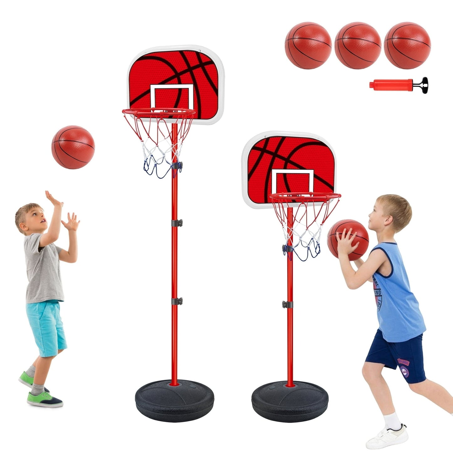 SaveJoy Basketball Hoop for Kids, Adjustable Indoor Basketball Hoop for Age 2-5-8
