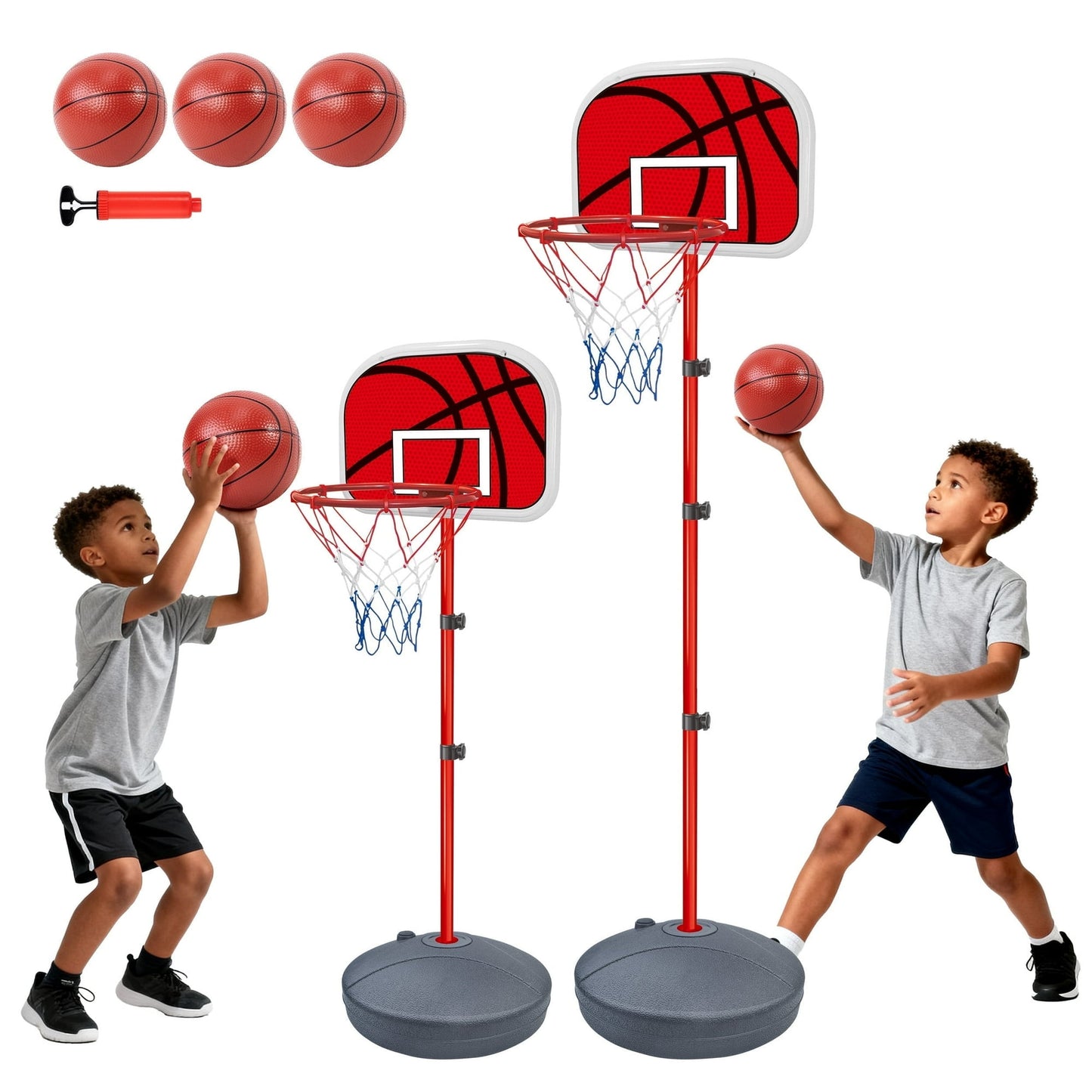 SaveJoy Basketball Hoop for Kids, Adjustable Indoor Basketball Hoop for Age 2-5-8