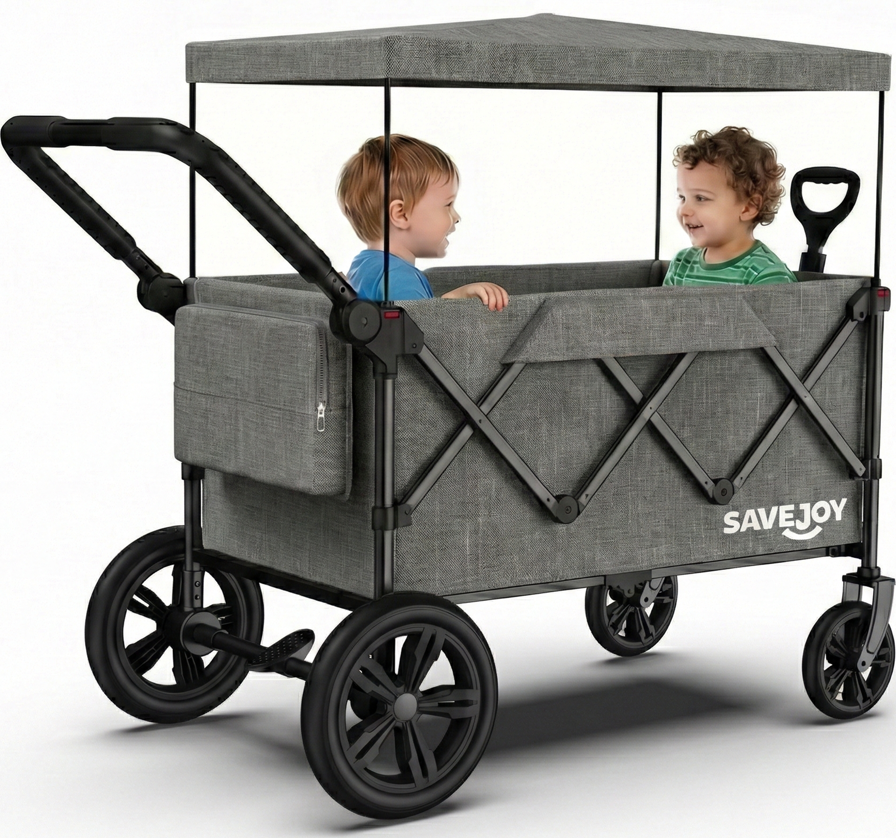 SaveJoy Wagon Stroller, Collapsible Stroller Wagon for 2 Passenger wit ...