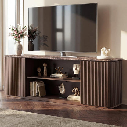 TV Stand for 70 inch TV, Entertainment Center with Storage, tv consoles for living room, Dark Oak