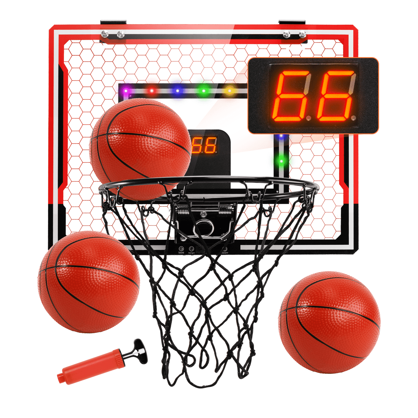 SaveJoy Indoor Basketball Hoop, over the Door Basketball Hoop with Balls, Mini Hoop for Kids Toddlers Boys 2-4-8