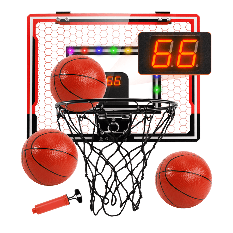 SaveJoy Indoor Basketball Hoop, over the Door Basketball Hoop with Balls, Mini Hoop for Kids Toddlers Boys 2-4-8