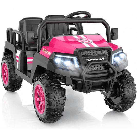 SaveJoy 24V 4 Seater Powered Ride on Car with Parent Remote Control, Electric Car Ride on Toys, Ages 3-8 Gifts