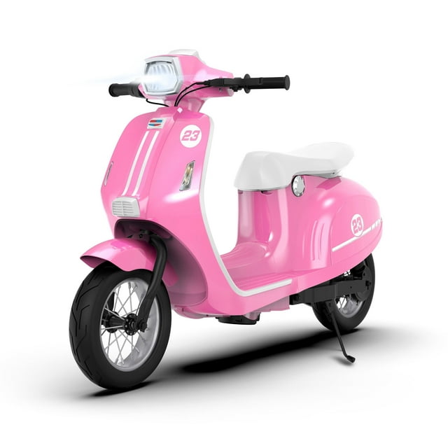 SaveJoy 24V Retro Ride-On Motorcycle for Kids Ages 8+, LED Light-Up Electric Scooter Toy,Durable Outdoor Gift for Boys & Girls