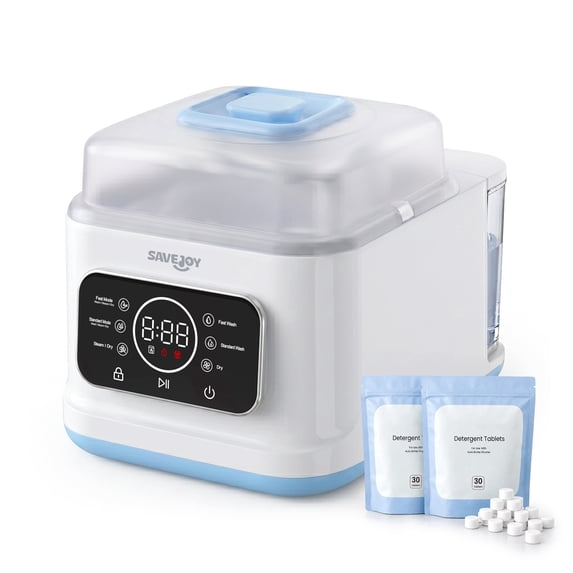 SaveJoy Baby Bottle Washer Sterilizer and Dryer, Automatic Bottle Cleaning Machine, Large Capacity for Baby Bottles, Breast Pump Parts and Pacifiers, 72H Storage