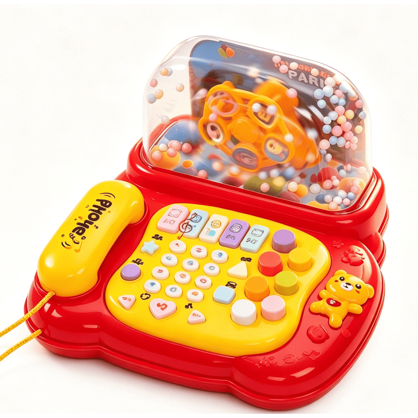 SaveJoy Baby Telephone Toy,All in One Educational Learning Toys,Toddler Phone with Music and light Gifts for Kids 3＋,Red