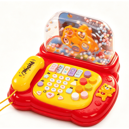SaveJoy Baby Telephone Toy,All in One Educational Learning Toys,Toddler Phone with Music and light Gifts for Kids 3＋,Red