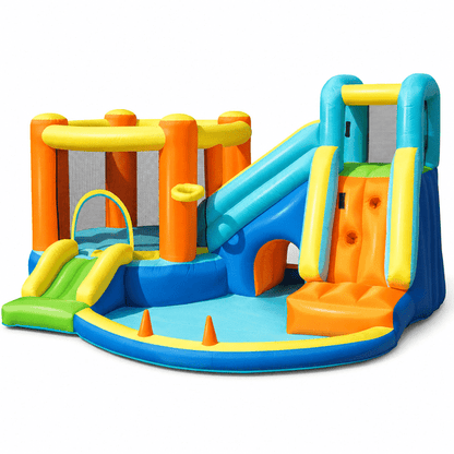 SaveJoy Inflatable Bounce House for Big Kids 3-8, Large Bouncy Castle House with Blower, Indoor outdoor Commercial Blow up Jumping Castle with Slide