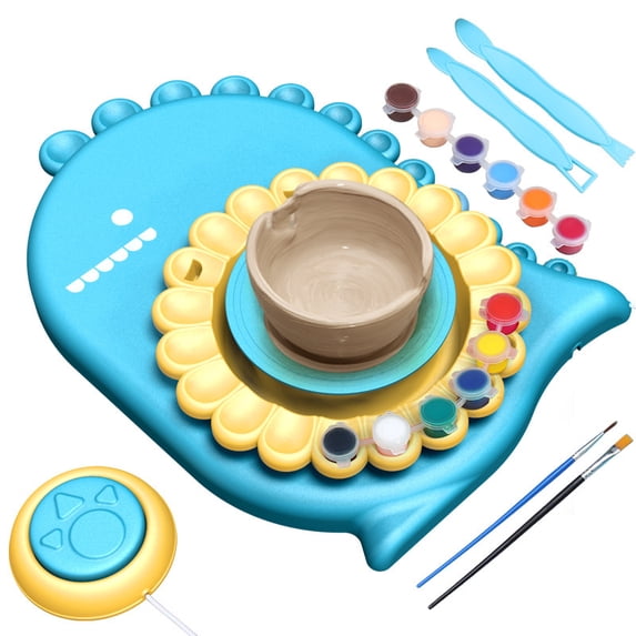 SaveJoy Pottery Wheel for Kids,Complete Pottery Painting Craft Kit,Arts and Crafts for Kids with Foot Pedal & Sculpting Tools ages 8-12