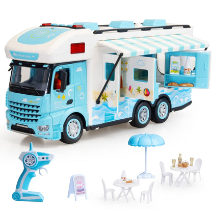 aveJoy Remote Control Cars, RC Car Recreational Vehicle, Toys Campervan RC Motorhome for Kids Boys Girls, with Playset, Pink