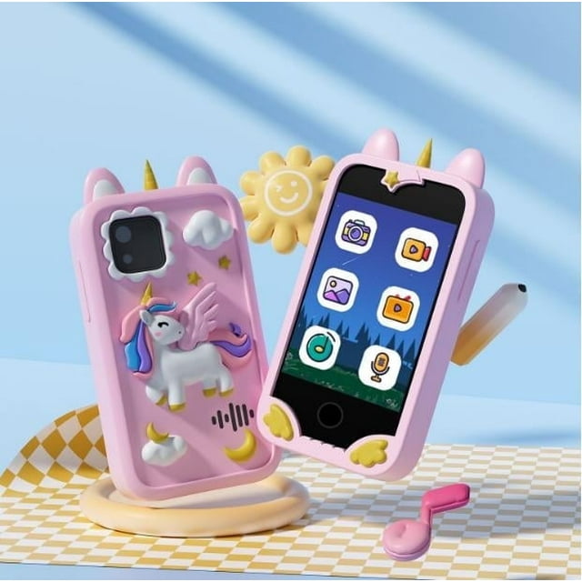 Savejoy Kids Toy Phone Electric Learning Toy Phones for Girls Age 3-12,Baby Smart Phone with Dual Camera