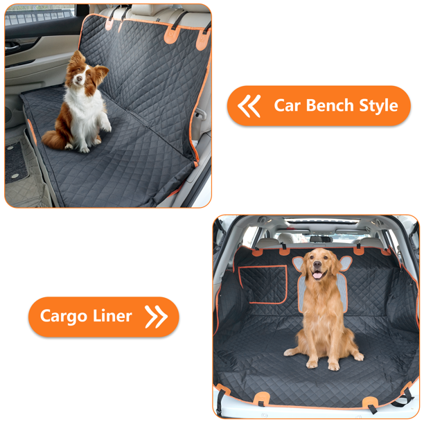 Waterproof Dog Car Hammock Nonslip Backseat Dog Cover with Mesh Window 600D Scratchproof Pet Seat Protector for Cars, Trucks and SUVs
