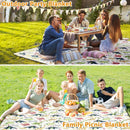 Large 79"x79" Waterproof Picnic Blanket,CAUTUM 3 Layered Foldable Outdoor Picnic Mat