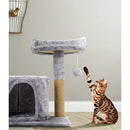 Cat Tree Tower with Plush, Cat Condo with Scratching Post for Small Cats L 20" x W 11.8" x H 17", Gray